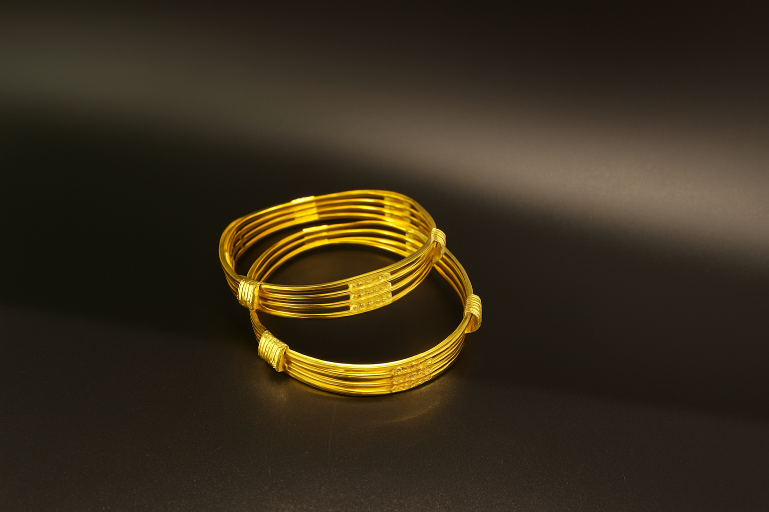 Bright Gold Multi-Strand Bangles