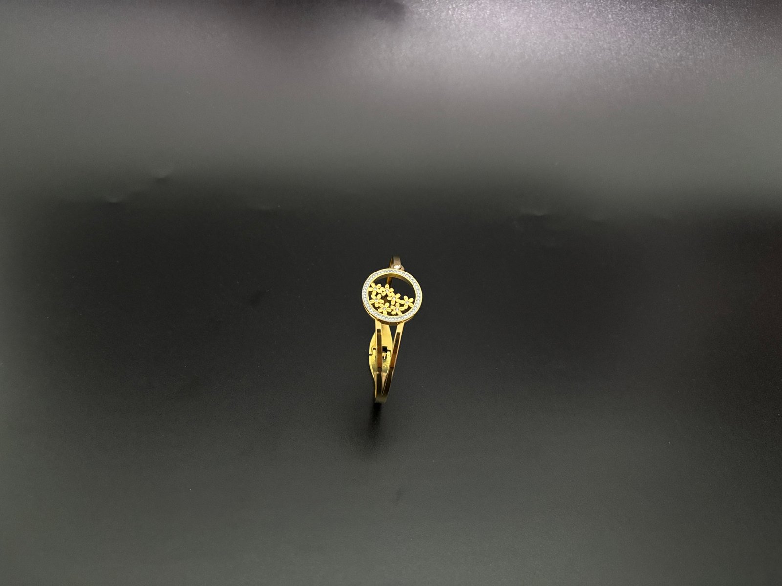 Floral Motif Gold Finish Imitation Bangle | Best of Buy