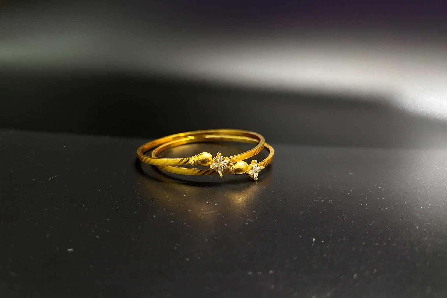 Minimalist Gold-Plated Diamond-Style Stone Bangles