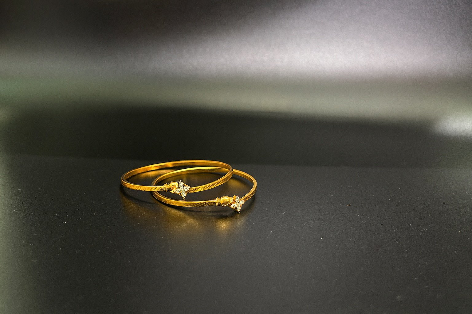 Minimalist Gold-Plated Diamond-Style Stone Bangles