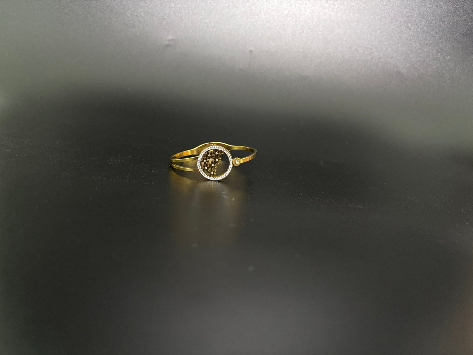 Floral Motif Gold Finish Imitation Bangle | Best of Buy