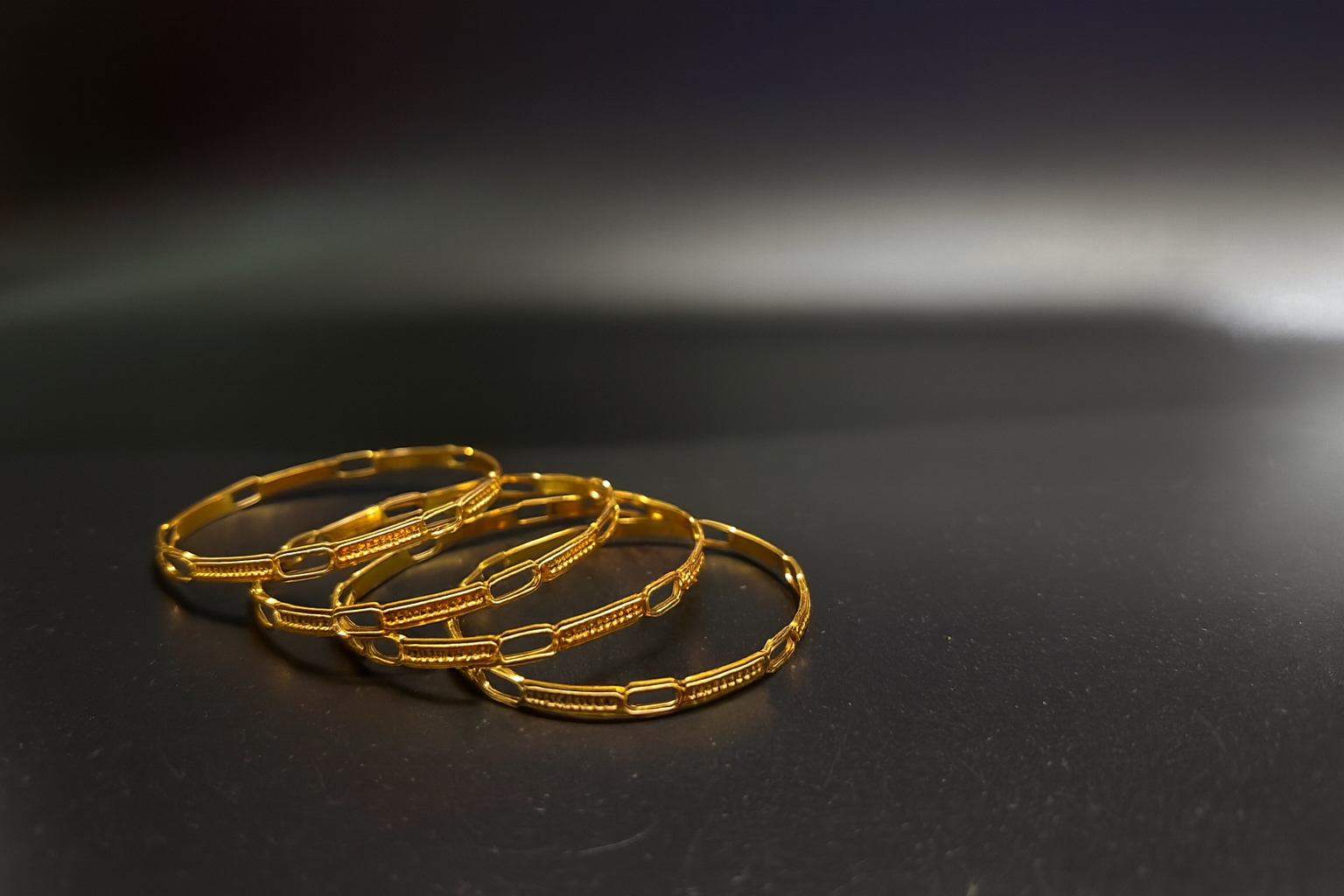 Traditional Gold-Plated Designer Link Pattern Bangles for Women