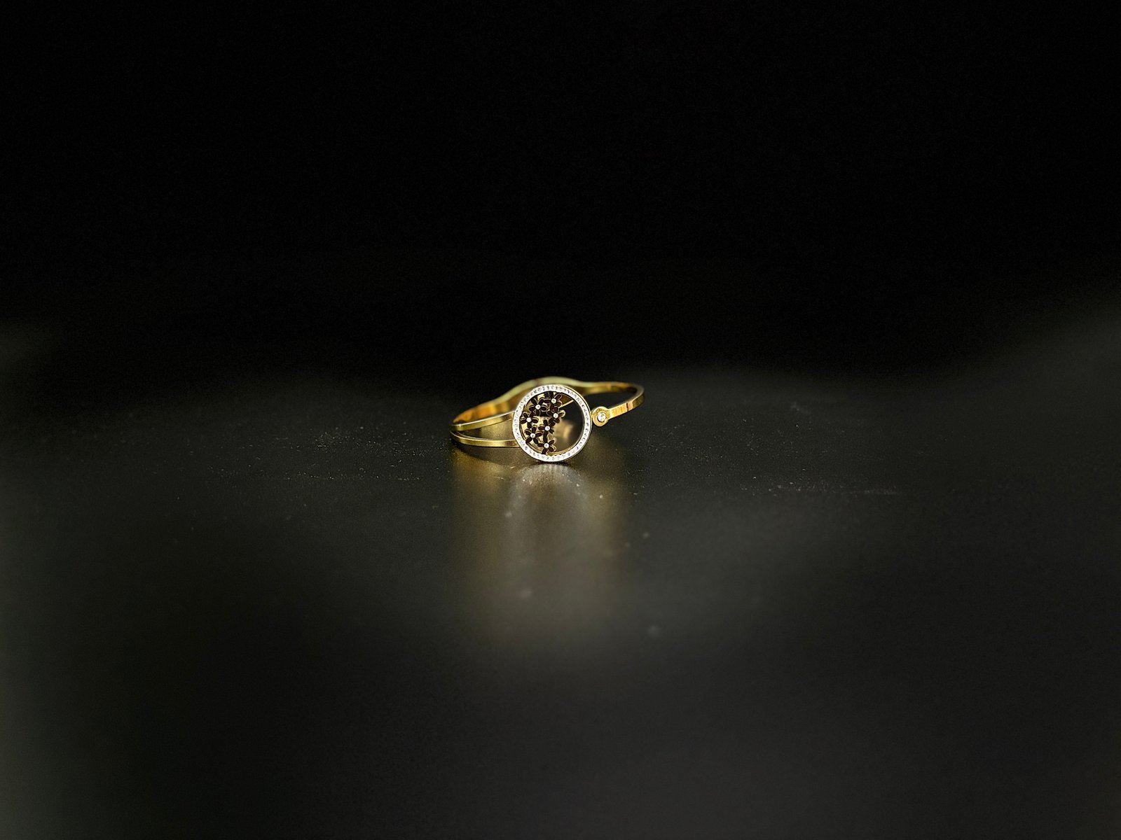 Floral Motif Gold Finish Imitation Bangle | Best of Buy