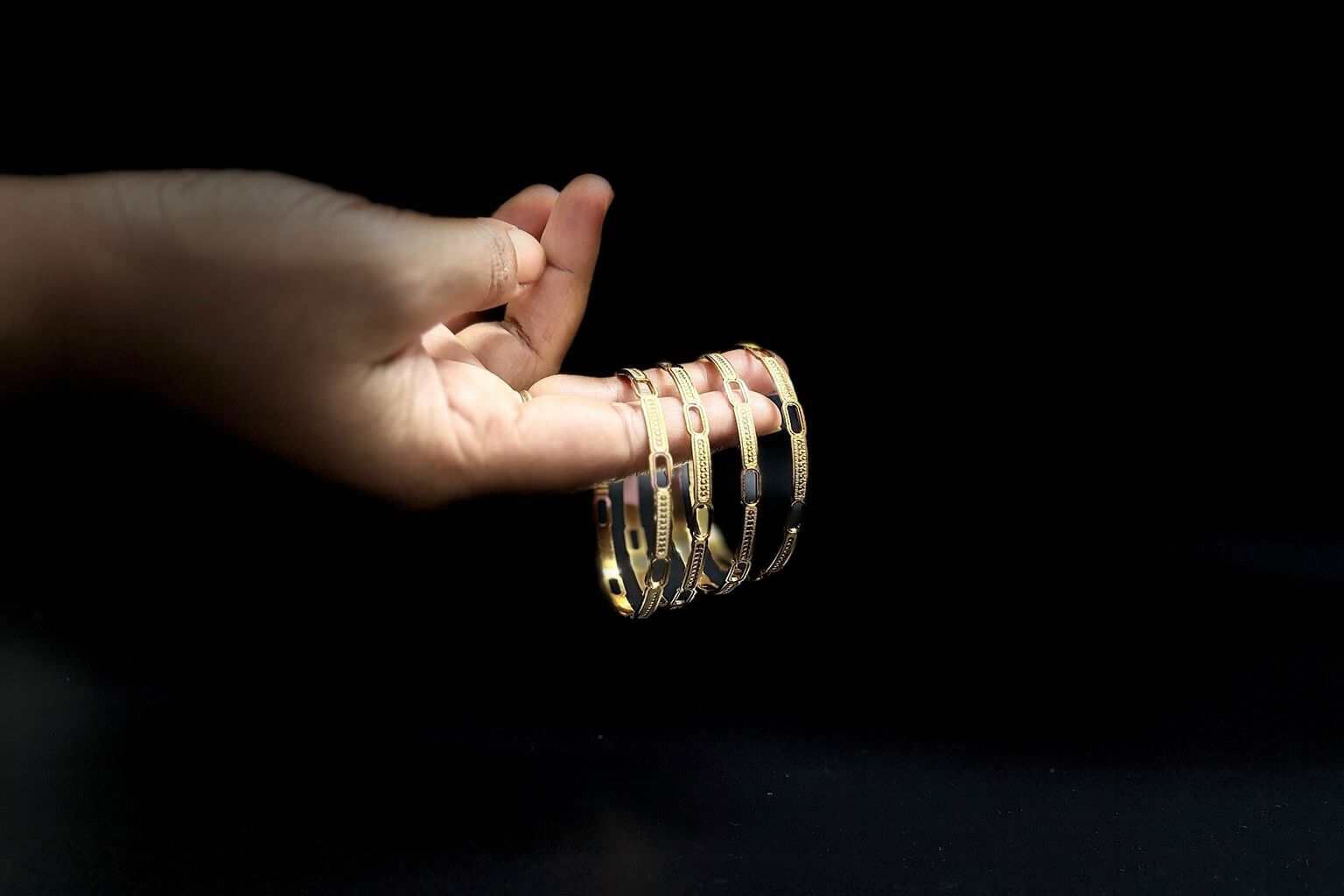 Traditional Gold-Plated Designer Link Pattern Bangles for Women