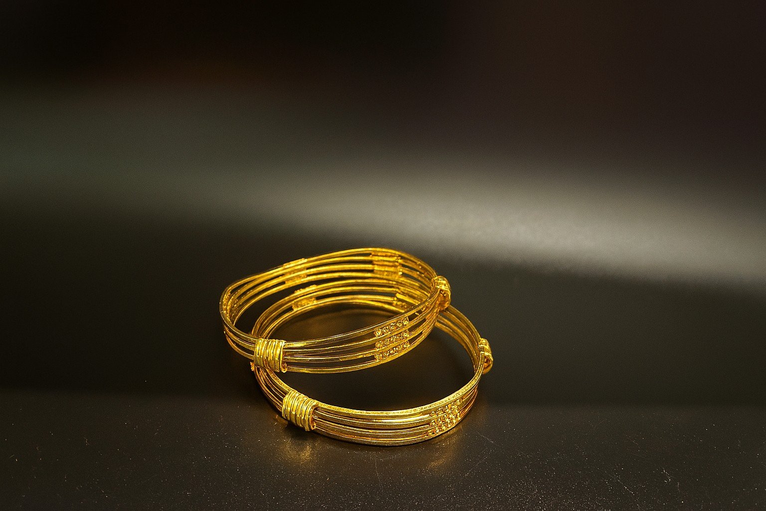 Bright Gold Multi-Strand Bangles