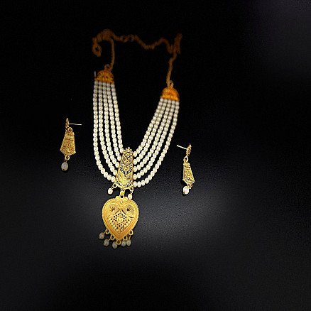 Bridal Pearl Gold Necklace Set