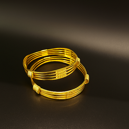 Bright Gold Multi-Strand Bangles