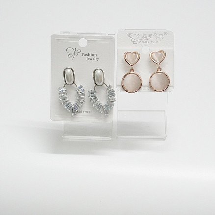 Crystal & Heart Earrings Combo Set | Best of Buy